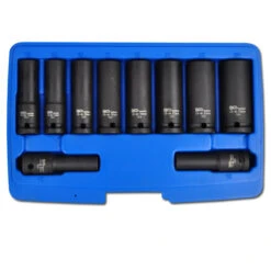 Kraft-Steckschlüssel-Einsätze - 1/2" - Tief - 10 Bis 24 Mm - 10 Teilig