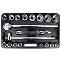 Steckschlüsselsatz 3/4" - Matt Verchromt - 20-teilig