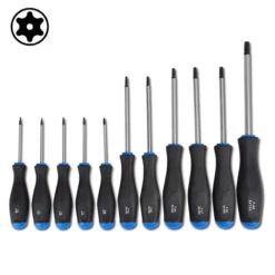 Torx T-Profil Schraubendrehersatz - 11-teilig - Mit Stirnlochbohrung