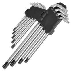 Winkelschlüssel-Set- T-Profil - 9-teilig Mit Bohrung Langer Seite Größen T10 Bis T50