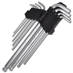 Innensechskant-Winkelschlüssel-Set 9-teilig - Extra Lang Kombiniert Kugelkopf /