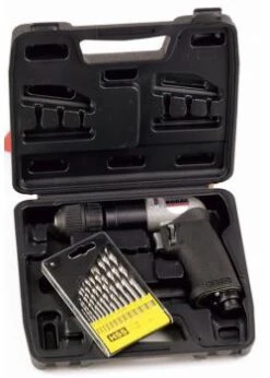 Druckluft - Bohrmaschine 10mm In Koffer Mit Zubehör - Leistung KW - 0,5 - Links-