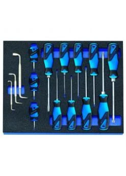 Schraubendreher-Satz - 3K-Griff - In Check-Tool-Modul - 15-tlg