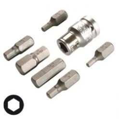 Schraubendreher-Bitsatz - Innen-6-kant - 7-teilig - 30 Mm - Chrom-Vanadium-Stahl