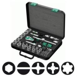 Steckschlüssel-Garnitur 3/8" - "Wera ZYKLOP" 43-teilig - Ch-Va-Stahl