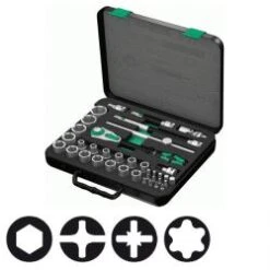 Steckschlüssel-Garnitur - 1/2" - Chrom-Vanadium-Stahl - 37-teilig - Wera