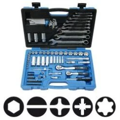 Steckschlüsselsatz - SW Metrisch - Antrieb 1/4"+3/8" - 92 Teilig - Material Chro