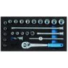 Steckschlüssel-Sortiment - Antrieb 3/8" - In 1/3 Check-Tool-Modul - 24-tlg