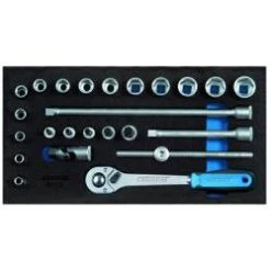 Steckschlüssel-Sortiment - Antrieb 3/8" - In 1/3 Check-Tool-Modul - 24-tlg