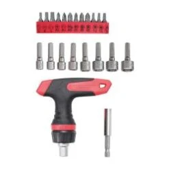 Bit-/Steckschlüssel-Einsatz-Satz - Mit Ratschen-T-Griff Für Bits, Umschaltbar - 22-tlg.