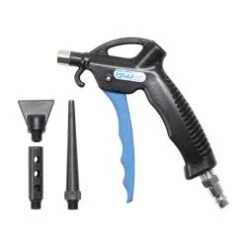 Druckluft-Ausblaspistole - Mit 3 Aufsätzen - Länge 100 Mm - Anschluss 1/4"