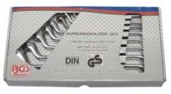 Doppelringschlüsselsatz - CV-Stahl - 8-tlg - 6x7 Bis 20x22mm - TÜV/GS - Verkröpf