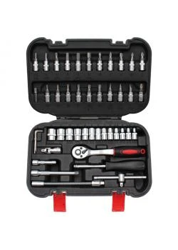 Steckschlüsselsatz - Antrieb 1/4" - 46-teilig- Chrom-Vanadium-Stahl 3 Steckschlüsselsatz - Antrieb 1/4" - 46-teilig- Chrom-Vanadium-Stahl