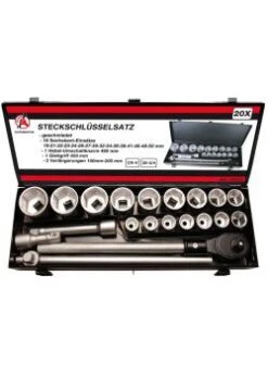 Steckschlüssel-Satz - Im Metallkoffer - Antrieb 20 Mm (3/4") - 20-tlg.