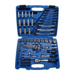 Steckschlüsselsatz - SW Zöllig - Antrieb 1/4"+3/8" - 92 Teilig - Material Chrom- 3 Steckschlüsselsatz - SW Zöllig - Antrieb 1/4"+3/8" - 92 Teilig - Material Chrom-