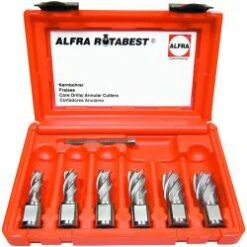 HSS Kernbohrer 6-er Set - ALFRA ROTABEST - Schnitttiefe 25 Mm - 12,0 Bis 22,0 Mm