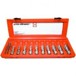 HSS Kernbohrer 10-er Set - ALFRA ROTABEST - Schnitttiefe 25 Mm - 12,0 Bis 22,0 M