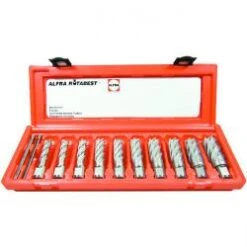HSS Kernbohrer 10-er Set - ALFRA ROTABEST - Schnitttiefe 50 Mm - 14,0 Bis 26,0 M