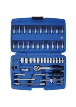 Steckschlüsselsatz - Antrieb 1/4" - Zöllige Größen - CV-Stahl - 46-teilig