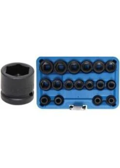 Kraft-Steckschlüssel-Einsätze - Antrieb 12,5 Mm (1/2") - Extra Flach - 17-tlg.