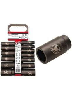 Kraft-Steckschlüssel-Einsätze - 10 Bis 32 Mm - 12,5 Mm (1/2") - 13-tlg.