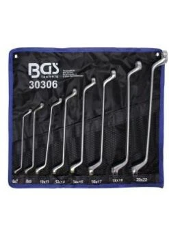 Doppel-Ringschlüssel-Satz - Tief Gekröpft - Größen 6 X 7 Bis 20 X 22 Mm - 8-tlg.