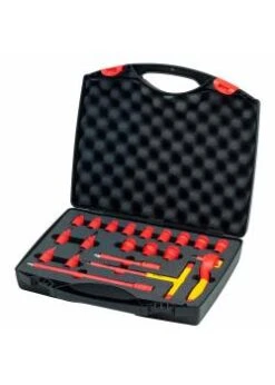 Ratschenschlüssel Set - Isoliert - 20-teilig - Ø Vierkant 3/8 " - In Koffer
