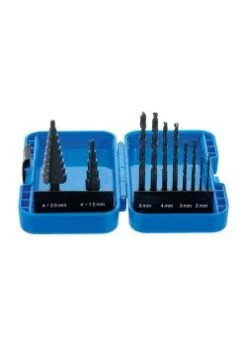 Stufenbohrer- Und Spiralbohrer-Satz - HSS - Ø 4 Bis 20 Mm - Ø 2 Bis 5 Mm - 10-tlg.